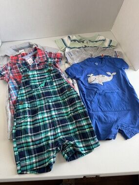 Carter's Baby Boy 6 months lot  ,Rompers, Overalls,